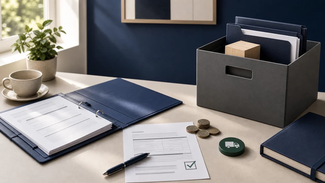 A final Form 5472 file beside LLC closure documents and a completed calendar