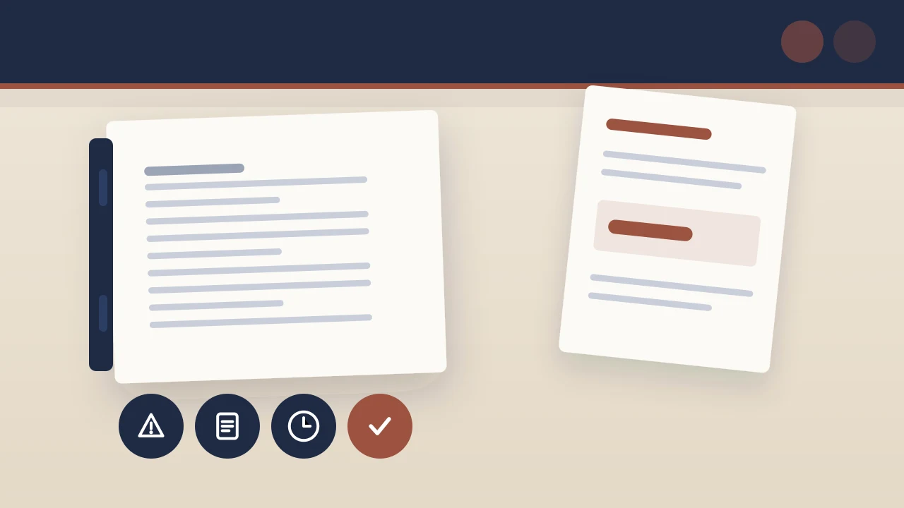 An IRS civil penalty notice on a desk beside a reasonable cause response letter and filing records